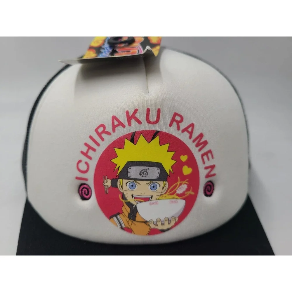 Naruto Shippuden Ichiraku Ramen Mesh Trucker Snapback (Fits Small) Hat Cap Black